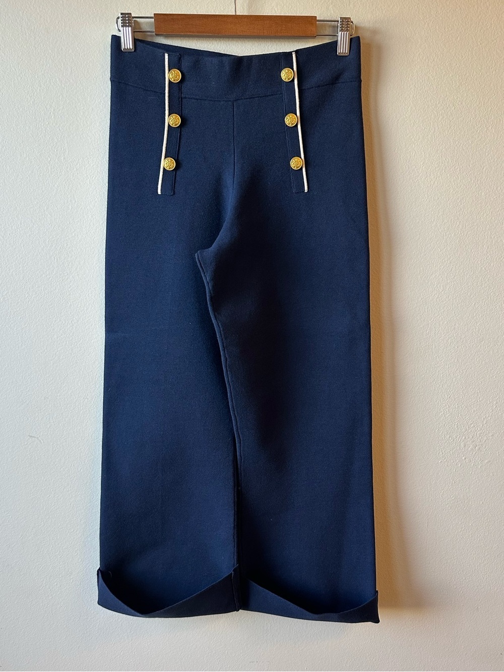 Women’s J. Crew Navy Nautical Button Ponte Pants
